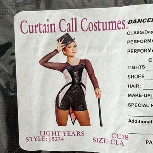 Sparkling Black and Pink Kids Dance Costume by Curtain Call Costumes